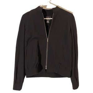 INC International Concepts Bomber Jacket Black Womens Size 4 EUC
